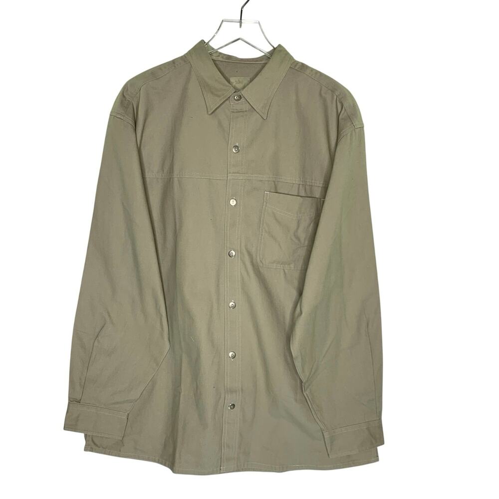 Vintage 1990s Marlboro Gear Country Store Button Up Work Shirt XL NEW Khaki